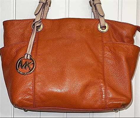 michael kors orange and brown purse